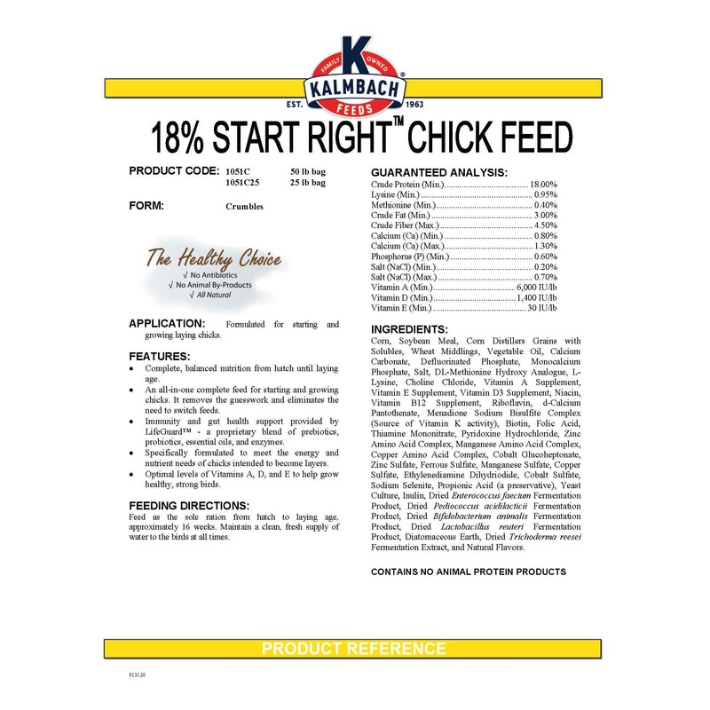 Kalmbach Feeds 18% Start Right Chick Feed Crumbles, 25 lb