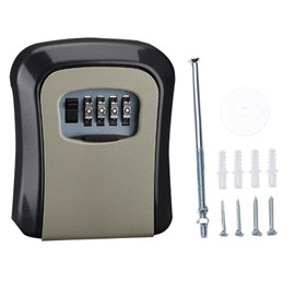 GegXcn Outdoor 4-Digit Combination Key Safe Box, Wall Mounted Keysafe, Keysafe Wall Mounted Outside, Heavy Duty Waterproof Key Cabinet for Home Garage School, Weatherproof lock box with code