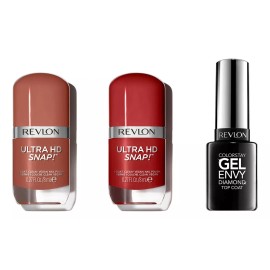 Revlon Pack 2 Esmaltes Ultra Hd Snap + Top Coat Gel Envy
