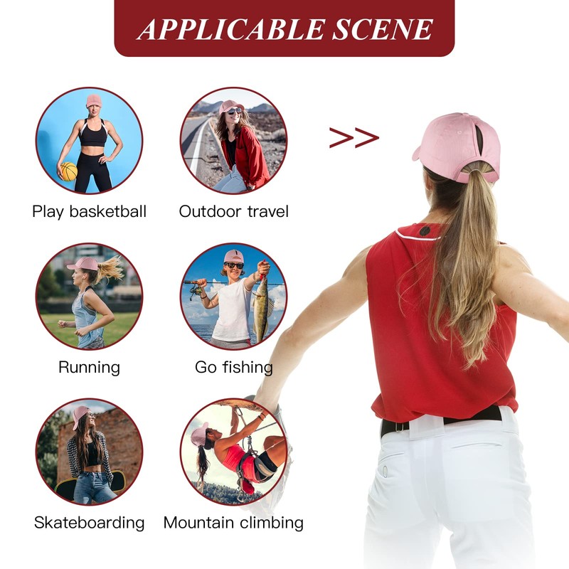 Baynetin Women's Ponytail Cap Baseball Cap Unisex Adjustable High Messy