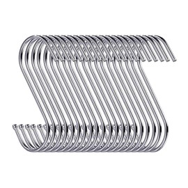 Emoly 20 Pack Heavy Duty s Hooks Stainless Steel S Shaped Hanging Hooks Hangers for Kitchen, Bathroom, Bedroom and Office, Silver