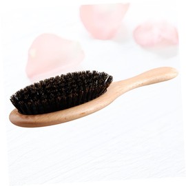 Baluue Beech Bristle Comb Travel Hairbrush Static Massage Tool for Scalp Care