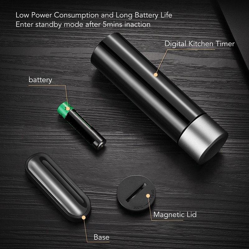 Digital Kitchen Timer Magnetic Base High Accuracy LED Screen Memory
