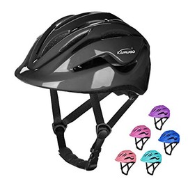 KAMUGO Bike Helmet Kids Toddler, Girls and Boys Bike Helmet Adjustable Helmet for Age 3-8 Years Old, Multi-Sport Helmet for Cycling Skateboard Skating Scooter Helmet(Black)