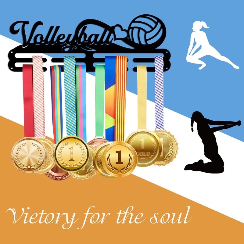 NBEADS Medals Hanger Display Holder Rack, Volleyball Theme Medals Display