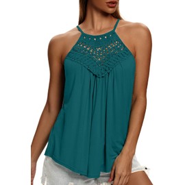 isermeo Women Tank Tops, Womens Cute Vest Tshirt Sleeveless Workout Blouse Casual Summer Tank Top Tunic Tee Green-M