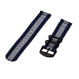 Clockwork Synergy - 22mm 2 Piece Classic Nato PVD Nylon Navy Blue / Grey Replacement Watch Strap Band
