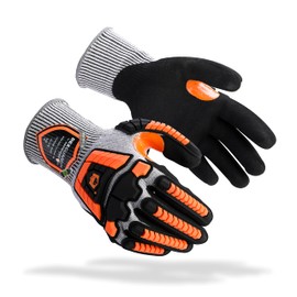 Defender Safety DEXGUARD™ ANSI A6 Cut Resistant Work Gloves, Impact Protection, Nitrile Coated, Made from recycled bottles (1 Pair, XL)