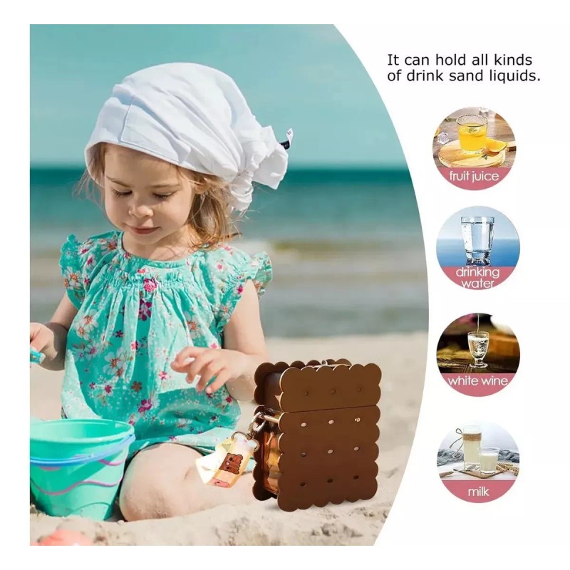 Maíz Botella De Agua Cantimplora Diseño Galleta 380ml Hermetica