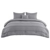 Bedsure Queen Comforter Set - 4 Pieces Pinch Pleat Bed