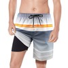 QRANSS Mens Swim Shorts with Compression Lined 9'' Striped Quick