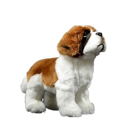 Tiny Heart Saint Bernard Dog Soft Toy Plush Toy 26 cm Realistic Saint Bernard Dog Plush Beautiful Animal Cute and Soft Gifts Dog for Children Boys and Girls Toy Brown