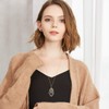 Gexo 3PCS Long Pendant Necklaces for Women Double Circle Pendant