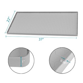 Jacooxi Under Sink Mat 37 x 22 for Kitchen Waterproof, Silicone Under Kitchen Bathroom Sink Liner Mat, Light Grey