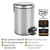 WENKO Cosmetic Pedal Bin Leman Stainless Steel Glossy 3 L