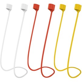 keepsweat Magnetic Airpod Strap,Anti-Lost Lanyard for Airpods pro/2/3 Soft Silicone Sport Airpod Neck Strap Cord Holder Strap for Running,Fitness,Dancing 3 Pcs(White/Red/Yellow)