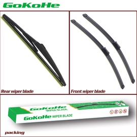 GoKoHe Front and Rear Windshield Wipers (pack of 3pcs) Replacement for 2017-2023 Mazda CX-5 2017-2023 Mazda CX-9 24" + 18" Front Windscreen wiper and 14" Rear Wiper Blade