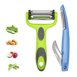 Multi 3-in-1 Vegetable Peeler Set - for Potato, Carrot, Cucumber, Julienne - Kitchen Essential for Effortless Prep and Cooking - Ergonomic Design for Easy Handling