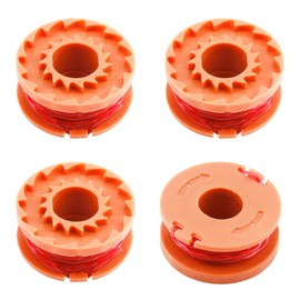 4 Pcs Strimmer Spool for Worx Grass Trimmer Spool Replacement Lawn Mower Line Weed Wacker Eater Spools Parts Grass Cutter Trimmer Line for WG150/151/151.5/152/153/154/155/155.5 etc. (10ft, Φ1.65mm)