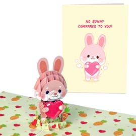 Central 23 Pop Up Anniversary Cards - No Bunny Compares To You - Romantic Valentine Card For Husband Wife 3D - Popup Cards For Boyfriend Girlfriend Son Daughter - Comes With Stickers