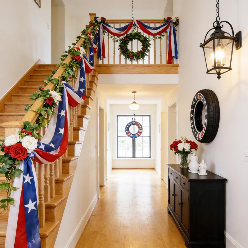 2 Pack 2x20 FT 4th of July Decorations Bunting Flags