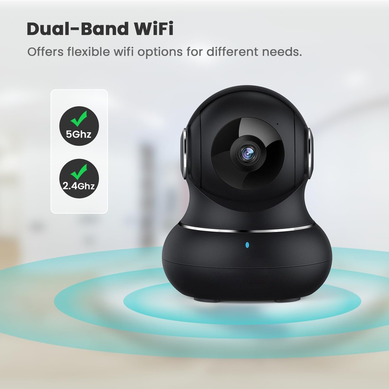 Little elf Camera, 5GHz/5MP Pet Camera with 360° Motion Tracking,