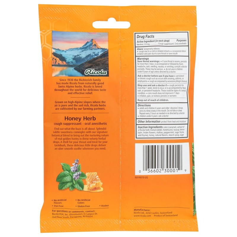 Ricola Honey Herb Throat Drop Pack of 3