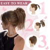 TESSHAIR Short Claw Clip Ponytail Extension, Messy Bun Hair Piece,100%