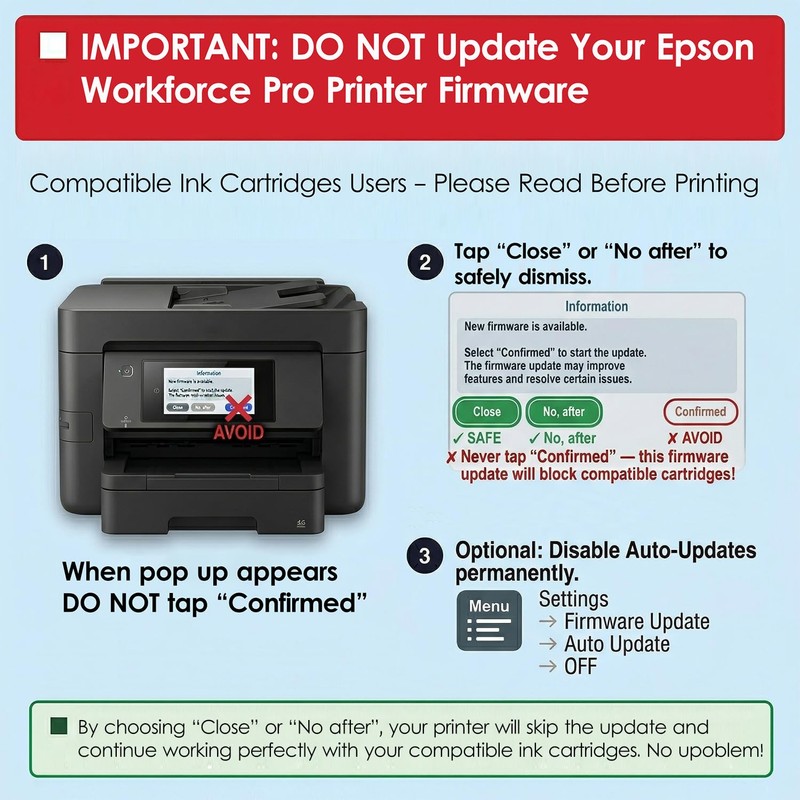 Remanufactured for Epson 822XL Ink Cartridges for WorkForce Pro WF-3820