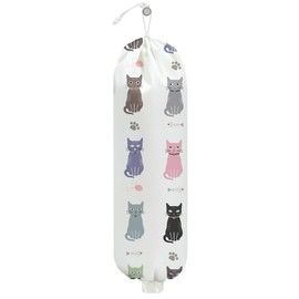 Cat Plastic Bag Holder, Wall Mount Grocery Bag Holder for Plastic Bags, Large Reusable Grocery Bags Organizer Storage Dispenser for Home Kitchen Pantry Decor, Cat Lover Gifts for Women
