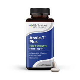 Anxie-T Plus - Extra Strength Stress Relief Supplement - Supports Mood & Mental Focus - Feel Calm and Relaxed - Eases Tension & Nervousness - Ashwagandha, Kava Kava, GABA & L-Theanine - 60 Capsules