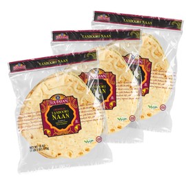 Toufayan Original Naan Tandoori | Non-GMO and Vegan (3 Pack, 12 Flatbreads Total)
