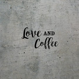 Decal Stickers of Love and Coffee (Black) (Set of 2) Luxury Weatherproof Vinyl Decal Stickers for Laptop Desktop Smartphone Car Dirt Bike Wall Room Mason Jar Bathtub Door - ANDVER1f43303BL_102023