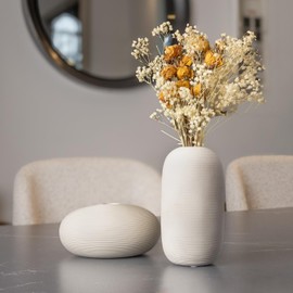 Zenaur Small Ceramic Vase - Minimalist Japandi Vases for Shelf Decor, Tabletop, Boho & Modern Style