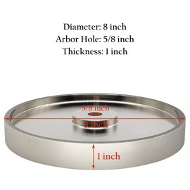 CAQUXIL CBN Grinding Wheel 8" Dia x 1" Wide, 5/8 inch Arbor, Sharpen High Speed Steel Cutting Tools, Diamond Grinding Wheel, 600 Grit