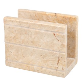 Creative Home Natural Champagne Marble Napkin Holder Stand Tissue Paper Dispenser Dining Table Kitchen Countertop Organizer, Panda Collection, 5.8" x 3" x 4.5" H