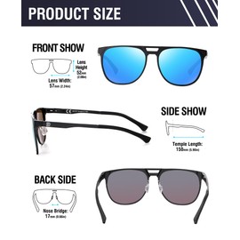 DUCO Retro Polarized Sunglasses for Men UV400 Protection Mens Sun Glasses Classic Vintage Shades with Lightweight AL-MG Metal Frame DC3052