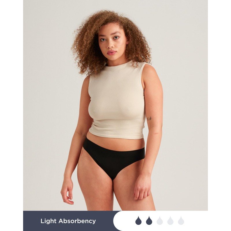 saalt Seamless Thong Period Underwear - Light Absorbency - Comfortable,
