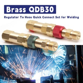 QDB30 Regulator to Hose Quick Connect Set with Check Valve for Torch Welding Brass Fittings 312-QDB30