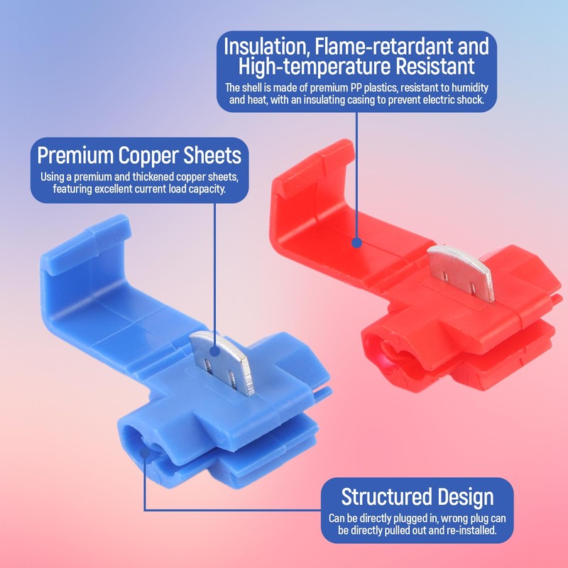 Pack of 100 Junction Connectors, Power Thief Car Red and