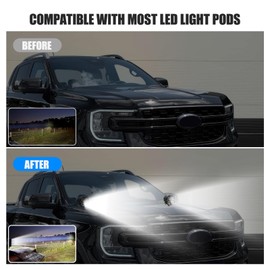 JERBOR Ditch Light Mounting Brackets Kit for Ford Ranger 2023 2024 2025, Upper Hood Hinge Ditch Side Pillar Led Light Pod Mount Bracket