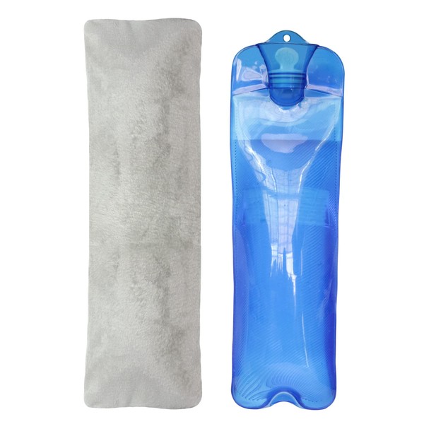 Long Hot Water Bottle with Soft Cover, 2L Long Portable