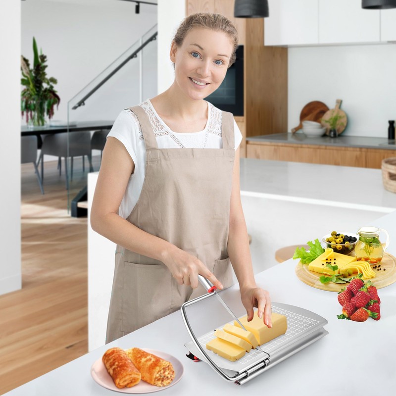 Filhome Cheese Slicer with Hand Protector, Stainless Steel Cheese Cutter
