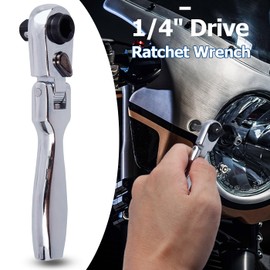 Bestgle Mini Ratchet Wrench, 1/4" Drive Ratchet Wrench 2 in 1 Hex Bit Driver & Socket Wrench Flex Head Ratchet 72 Teeth Reversible Ratcheting Wrench Spanner Hand Repair Tools for Tight Space