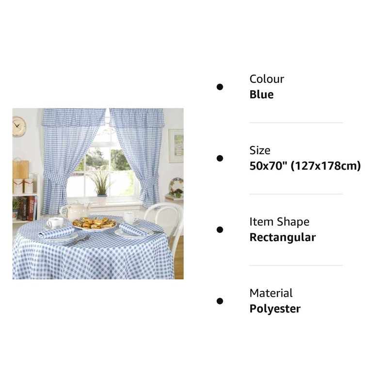 Emma Barclay Molly - Gingham Table Cloth in Blue -