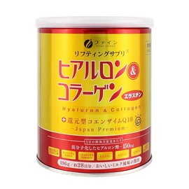 FINE JAPAN Collagen Peptides. Hyaluronic & Collagen + Ubiquinol. Marine Collagen Powder with Elastin. Non-GMO. Supports Skin, Hair, Joints and Bones. (196g/6.9oz for 28 Days)