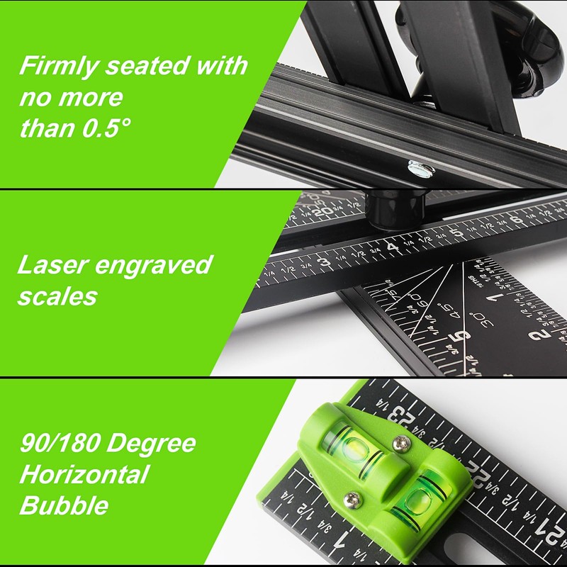 VNW 6 in 1 Adjustable T Square, 24in Drilling Positioning