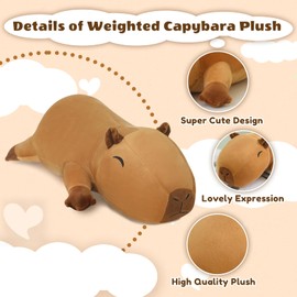 Finebee Weighted Capybara Stuffed Animals, Cute Weighted Capybara Plush, Soft Stuffed Weighted Plushie Pillow Gifts for Girls Boys(23.6" 3.1Lbs)