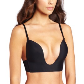 Fashion Forms Women's Seamless U Plunge Bra, Black, 34B
