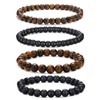 RANKEEF Mens Beaded Bracelets Lightweight 6mm/8mm Natural Stone Bracelet for